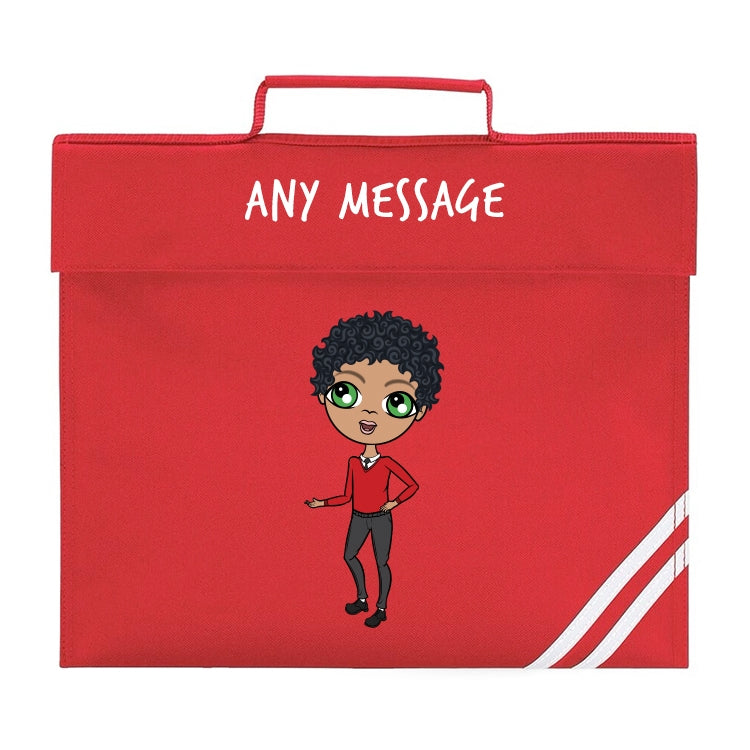 Jnr Boys Personalised Red Book Bag & Water Bottle Bundle - Image 3