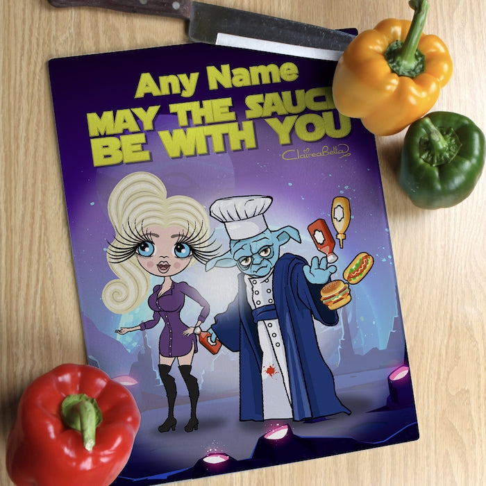 ClaireaBella Glass Chopping Board - May The Sauce - Image 1
