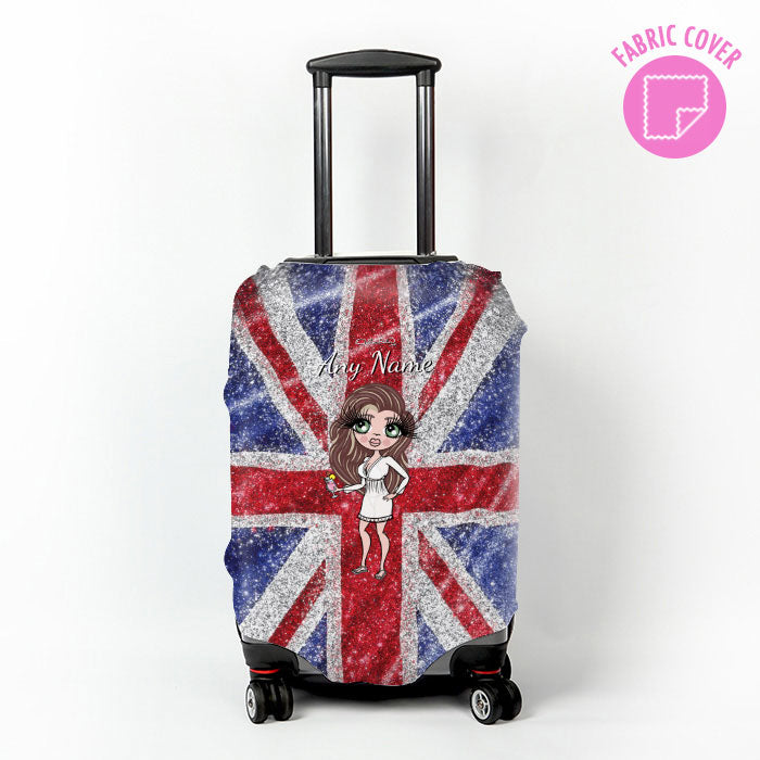 ClaireaBella Glitter Effect Union Jack Suitcase Cover