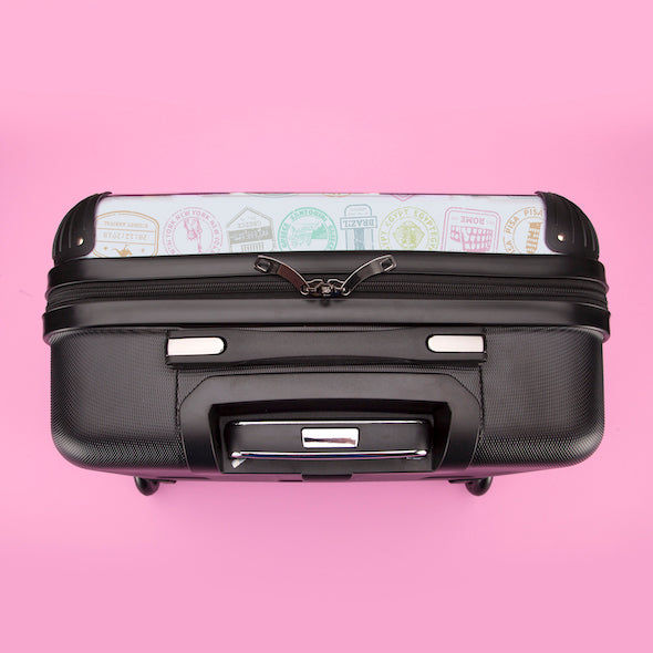ClaireaBella Girls Travel Stamp Weekend Suitcase - Image 7