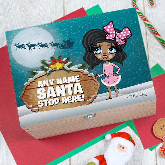 ClaireaBella Girls Santa Stop Here Christmas Eve Box